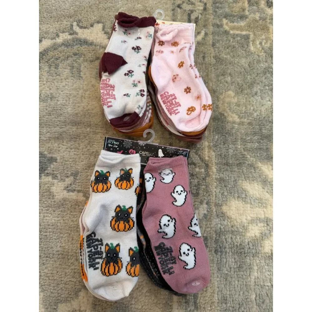 Capelli NY Girls Non Slip Socks 20 Pairs 2t-4T NIB NWT